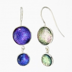 Double Dichroic Cabochon Earrings